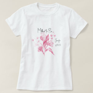 Mother-to-Be Pink Bouquet Girl Baby Shower T-Shirt