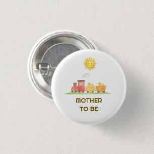Mother To Be Rubber Duck Choo Train Baby Shower 3 Cm Round Badge
