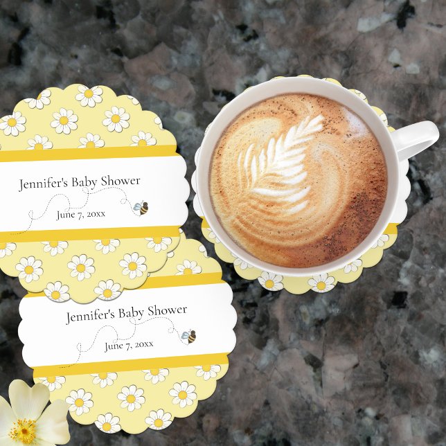 Mother-to-Bee Baby Shower  Paper Coaster (Creator Uploaded)