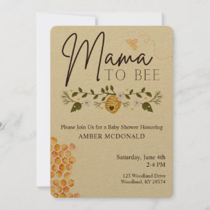 Mother to Bee - Bee Themed Baby Shower Invitation 