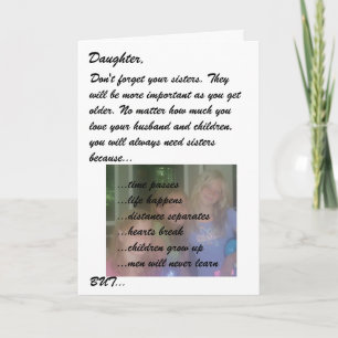 Mother to Daughter Thank You Card