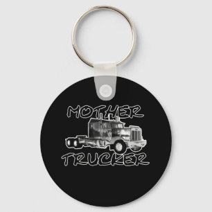 MOTHER TRUCKER - BLACK & WHITE KEY RING