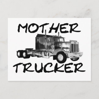 MOTHER TRUCKER - BLACK & WHITE POSTCARD