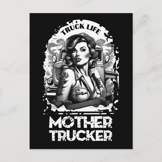 Mother Trucker Postcard (Front)