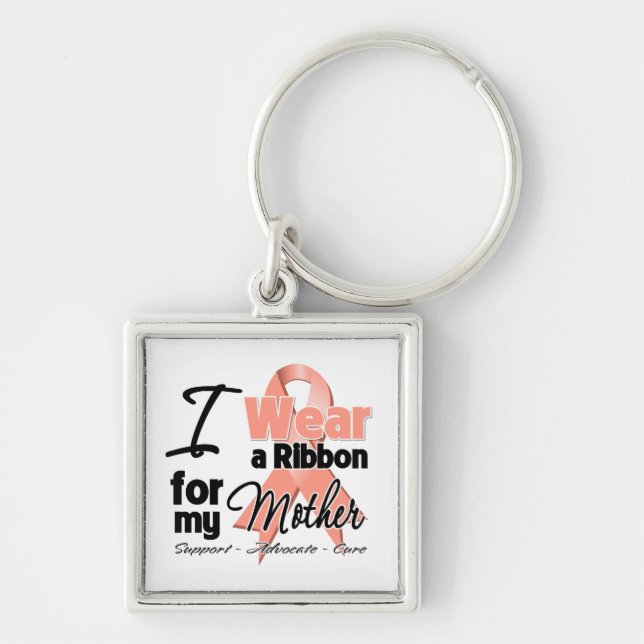Mother - Uterine Cancer Ribbon Key Ring (Front)