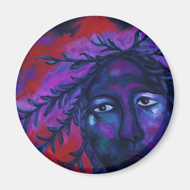 Mother Watching All – Crimson & Violet Compassion Magnet (Front)