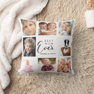 Mother white photo collage cushion