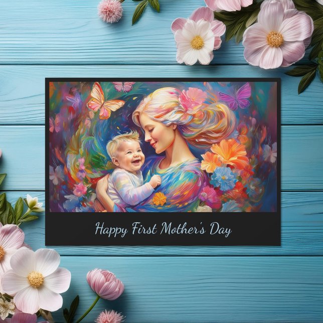Mother with Baby Boy First Mother's Day Card (Creator Uploaded)