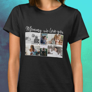 Mother with Kids and Family Mum 6 Photo Collage T-Shirt
