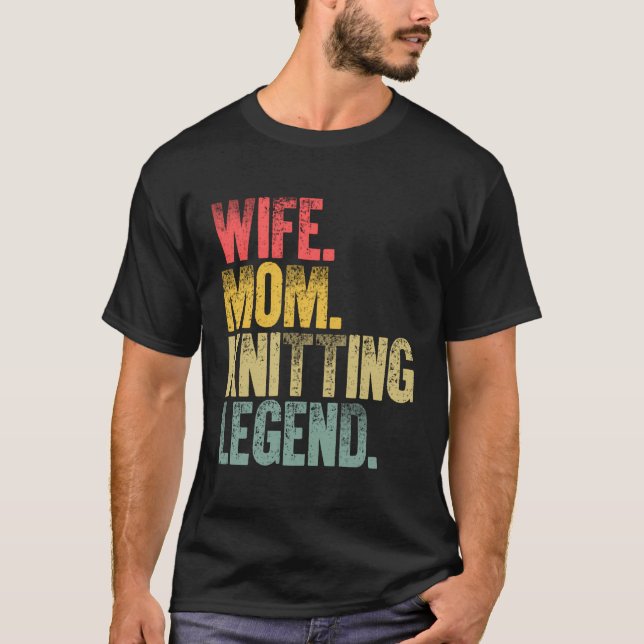 Mother Women Funny Gift T-Shirt Wife Mum Knitting  (Front)