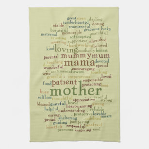 Mother Word Cloud Tea Towel