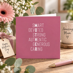 Mother words crossword definition pink greeting card
