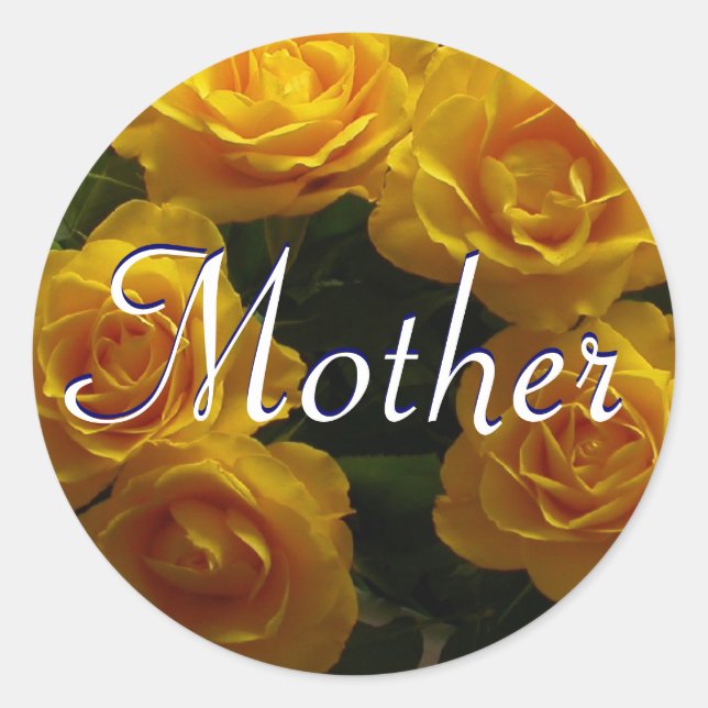 Mother Yellow Roses Sticker (Front)