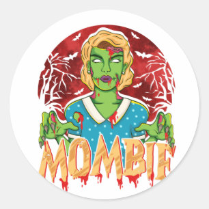 Mother Zombie Halloween Mum Mombie Classic Round Sticker
