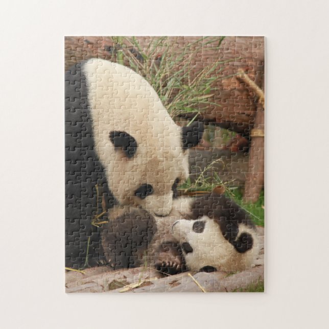 Motherand Baby Animal Panda Bear PhotographyAnimal Jigsaw Puzzle (Vertical)