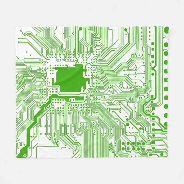 motherboard computer circuit fleece throw-green 2 (Front (Horizontal))