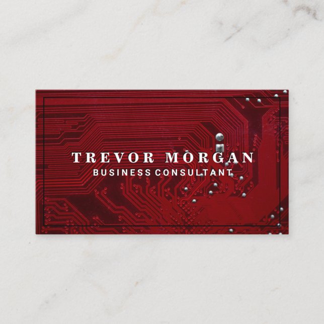 Motherboard | Red Microchip | Tech Business Card (Front)