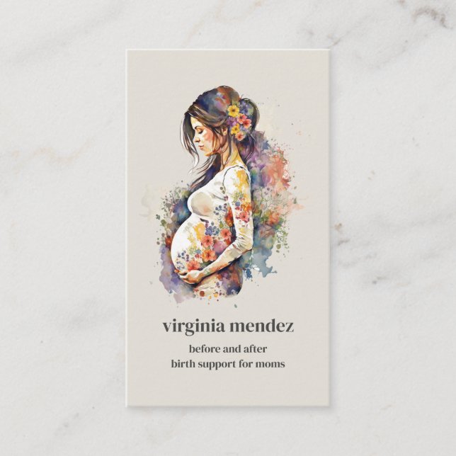 Motherhood Bloom Doula Midwife Lactation Pregnancy Business Card (Front)
