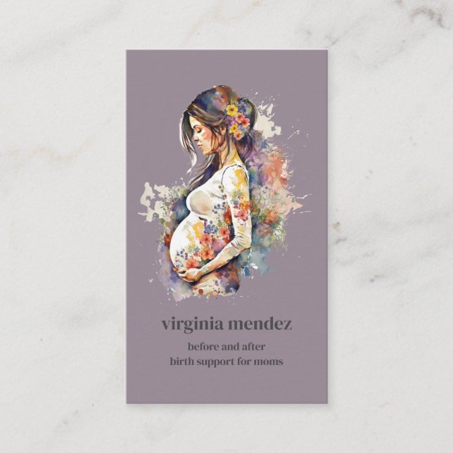 Motherhood Bloom Doula Midwife Lactation Pregnancy Business Card (Front)
