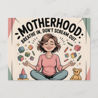 Motherhood Breathe In Calm Art Postcard