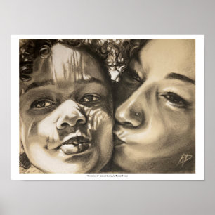 Motherhood - charcoal drawing by Rachel Dolezal Poster