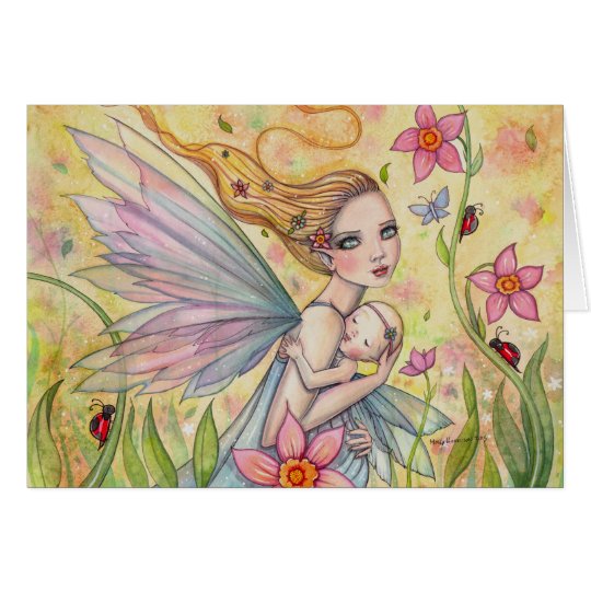 Motherhood Fairy Mother and Baby Fantasy Art Card