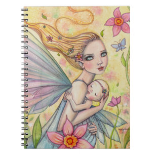 Motherhood Fairy Mother and Baby Illustration Notebook