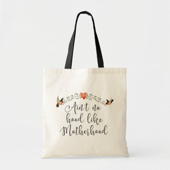 Motherhood Funny Quote Tote Bag (Front)