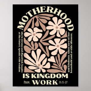 Motherhood Is Kingdom Work Christian Mothers Day Poster