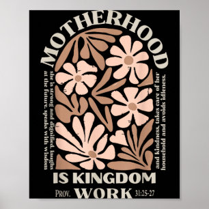 Motherhood is kingdom work happy mother's day wome poster