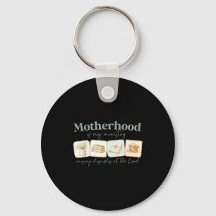 Motherhood is kingdom work mother's day faith key ring