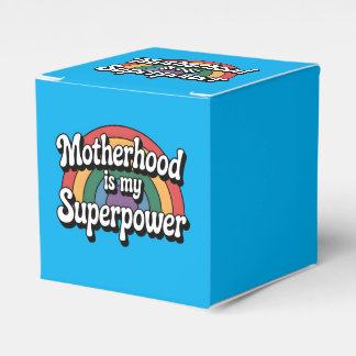 Motherhood Is My Superpower - Retro Rainbow Design Favour Box
