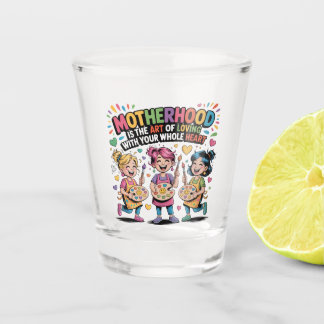 Motherhood Is The Art Of Loving With Your Heart Shot Glass