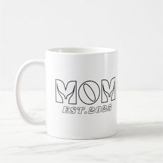 Motherhood Journey Est. 2025 Beautiful Design for  Coffee Mug