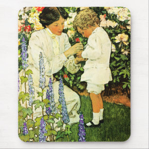 Motherhood. Mother's Day Vintage Art Gift Mouse Mat