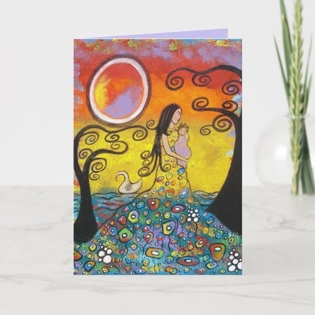 Motherhood Original Art Mother's Day Card (Front)