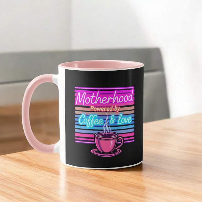 Motherhood Powered by Coffee | Funny Mother's Day Mug (Creator Uploaded)