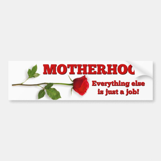 MOTHERHOOD RED ROSE PROLIFE BUMPERSTICKER BUMPER STICKER (Front)