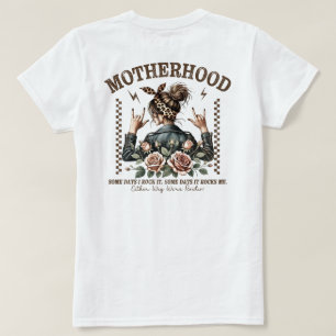 Motherhood Rockin' Mum Messy Bun Leopard Print T-S T-Shirt