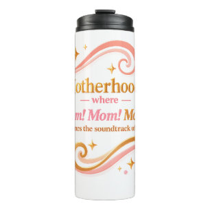Motherhood Soundtrack - Elegant Pink & Gold Thermal Tumbler
