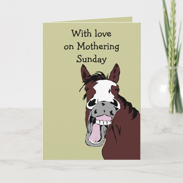 Mothering Sunday Fun Horse Horses Animal Art Card (Front)