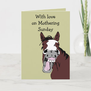 Mothering Sunday Fun Horse Horses Animal Art Card