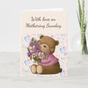 Mothering Sunday Love Appreciate Bear Flowers Card