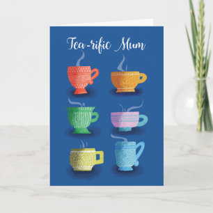 Mothering Sunday Mum Whimsical Steaming Teacups Card