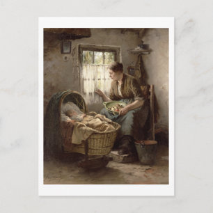 Motherly Affection (oil on canvas) Postcard