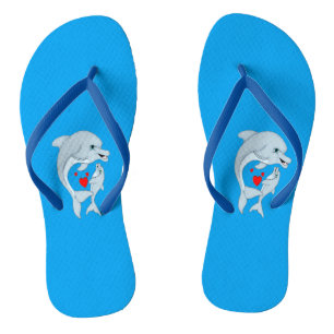 Motherly Dolphin Love Flip Flops