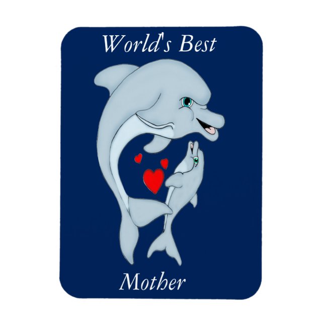 Motherly Dolphin Love Magnet (Vertical)
