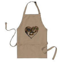 Motherly Horned Owl Nest Heart Apron