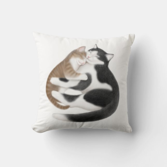 Motherly Love Cats Pillow (Front)