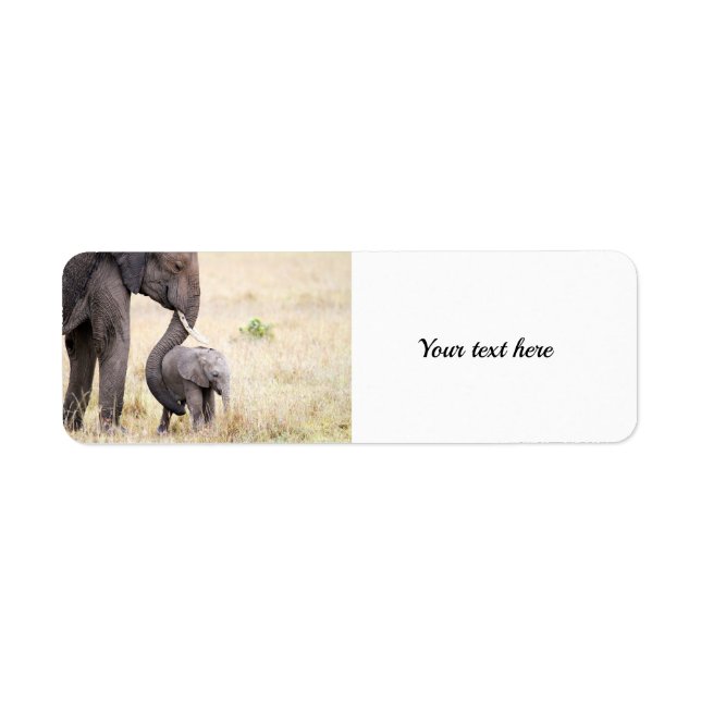 Motherly love elephant photo customisable label (Front)